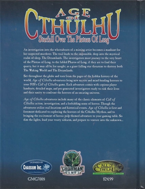 Call Of Cthulhu - 6th edition - Age of Cthulhu Vol 8 - Starfall Over The Plateu Leng (B-Grade) (Genbrug)